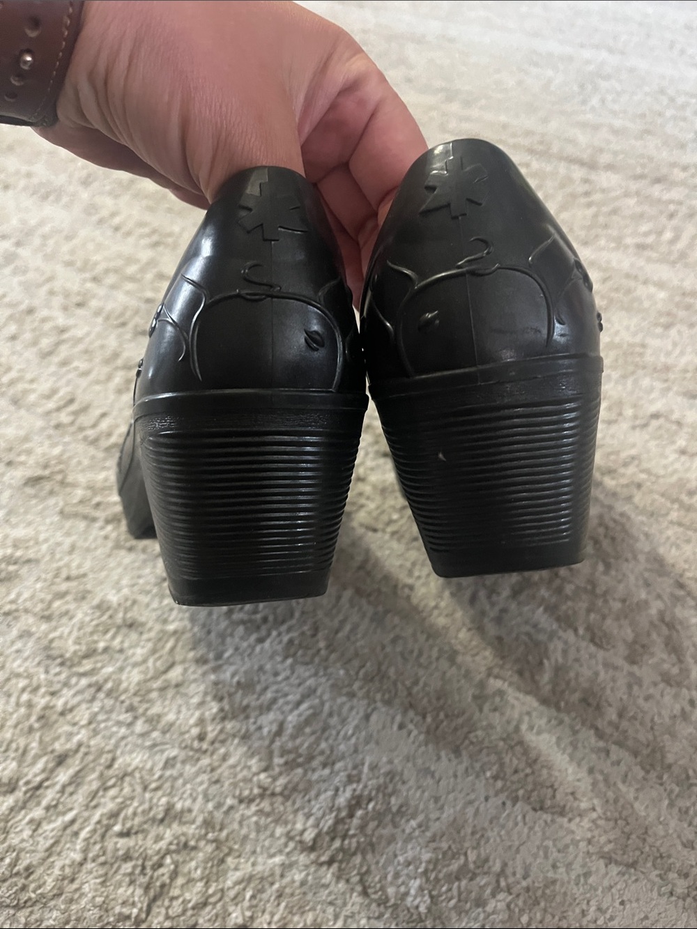 Dansko Pixie EVA Molded Black Floral Embossed Professional Clog 39 - Picture 5 of 8